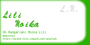 lili moika business card